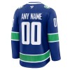 Män Ishockey Vancouver Canucks tröja med eget tryck Fanatics Premium 2024-25 Blå Hemma